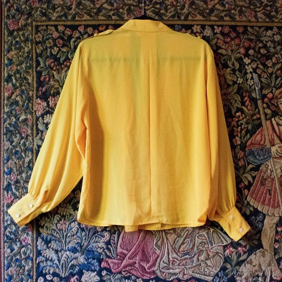 Vintage Yellow Blouse double breasted jacket Chaus - Picture 4 of 8